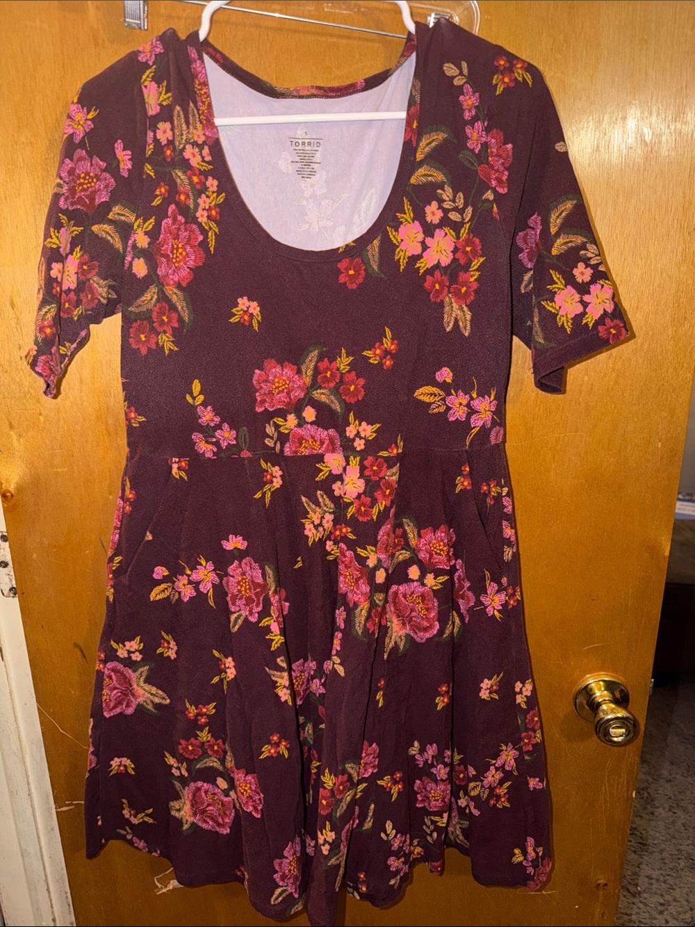 torrid Floral Scoop-Neck Fit & Flare Dress with Pockets